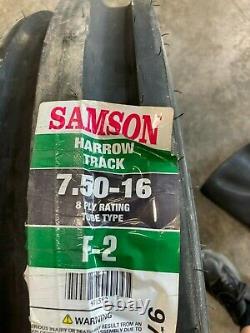 1 New 7.50 16 Tire & Tube Samson F-2 3 rib 8 ply TT Tractor Front