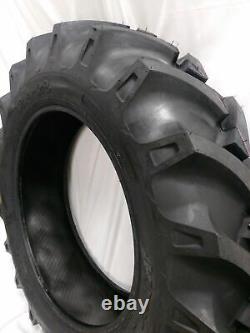 (2 TIRES + 2 TUBES) 13.6x28, 13.6-28 R1 10 PLY Road Crew Tractor Tires 13628