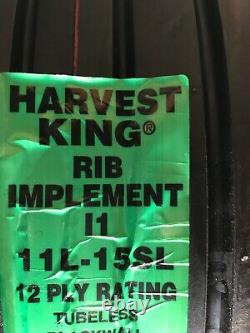 2 Tires & 2 Tube 11 L 15 Harvest King Implement flotation 12ply TL 11L-15 11Lx15
