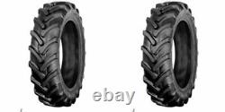(2) Two- New 9.5x16 R1 6ply Lug Tractor Tires With Tubes Ultra Deep Lugs
