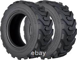 2PC NEW 10X16.5 10-16.5 Skid Steer Tires with Rim guard 12 PLY for Bobcat &other