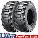 2X Heavy Duty 10X16.5 10-16.5 Skid Steer Tire withRim Guard 12Ply for Bobcat Deere