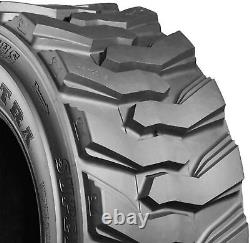 2X Heavy Duty 10X16.5 10-16.5 Skid Steer Tire withRim Guard 12Ply for Bobcat Deere