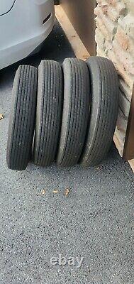 Antique Lester 6.00-6.50 17 6 Ply Tube Type Whitewall Automobile Tires X 4 AACA