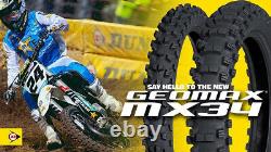 Dunlop Mx34 Geomax 80/100-21 & 110/90-19 Dirt Tire Set +tubes Honda Cr125 Cr250