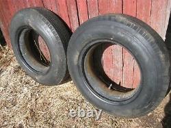 GARFIELD TIRES PAIR 600 x 16 4-PLY 2 WIDE WHITE & TUBES VINTAGE ANTIQUE RATROD