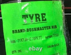 New Tire & Tube 21x7-12 BUSHMASTER RIB TR508 16 Ply Mower Batwing Shredder