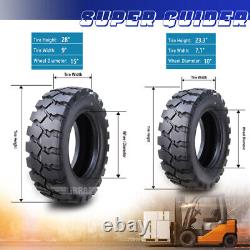 SUPERGUIDER Set 4 HD 6.50-10 Steer & 28x9-15 drive Forklift Tires with Tube & Flap