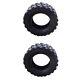 Set of 2 14-Ply 12 x 16.5 Skid Steer Loader Tires with Tubes and Rim Guards
