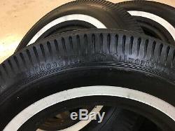 Set of 4 Tires 6.70 X 15 White wall Bias Ply