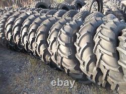 TWO 11.2x28, 11.2-28 8 Ply R 1 Bar Lug FORD JOHN DEERE Tractor Tires with Tubes