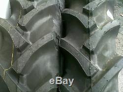 TWO 11.2x28 8 Ply FORD DEERE R 1 Bar Lug Tube Type Farm Ag Tractor Tires