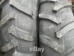 TWO 13.6X28,13.6-28 JOHN DEERE 2030 8 Ply R 1 Bar Lug Tractor Tires with Tubes