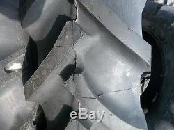 TWO 15.5x38 FARMALL 450 8 ply R 1 Bar Lug Tube Type Tractor Tires
