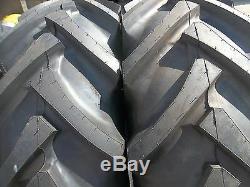 TWO 16.9X24 FORD JOHN DEERE 8 ply R 1 Bar Lug Tube Type Rear Tractor Tires