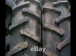 TWO 18.4X26 FORD JOHN DEERE R 1 Bar Lug 12 ply Tube Type Rear Farm Tractor Tires