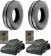 TWO 4.00-19 Tri-Rib 3 Rib Front Tractor Tires & Tubes 8N 9N Heavy Duty 6ply Rate