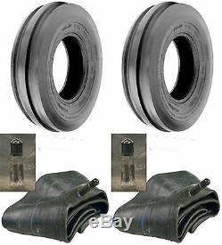 TWO 4.00-19 Tri-Rib 3 Rib Front Tractor Tires & Tubes 8N 9N Heavy Duty 6ply Rate