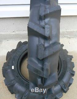TWO 5.00-12 R-1 LUG Compact-Tractor Tires Heavy Duty 6 Ply Rated w Tubes
