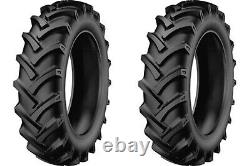 TWO 5.00-12 Starmaxx Tr60 R-1 Lug Farm Tractor Tires & Tubes Heavy Duty 6 Ply