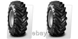 TWO 5.00-15 R-1 Lug Compact Farm Tractor Tires & Tubes 6ply Rated BKT HAY RAKE