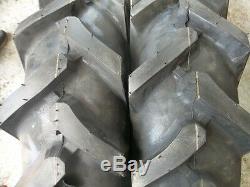 TWO 750x16, 750-16 Backhoe DEERE KUBOTA 8 ply Tube Type R1 Bar Lug Tractor Tires