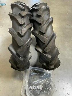 TWO 9.5x16, 9.5-16 R1 6 ply Bar Lug John Deere Tractor Tires with tubes