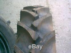 TWO 9.5x22, 9.5-22 YANMAR 6 ply R 1 Bar Lug Tractor Tires with Tubes