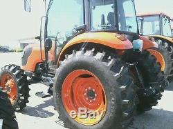 TWO 9.5x24, 9.5-24 8 Ply KUBOTA M7040 R 1 Bar Lug Tractor Tires with Tubes