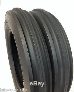 TWO New 5.50-16 Tri-Rib 3 Rib Front Tractor Tires & Tubes 6 Ply Rated Heavy Duty