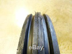 TWO New 6.50-16 Deestone D401 Tri-Rib Front Tractor Tires 6 ply WITH Tubes