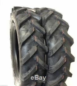 TWO New 7.50-16 Farm Tractor Lug Tires WITH Tubes 8 Ply 75016 750-16