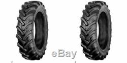 TWO New 7.50-16 Farm Tractor Lug Tires WITH Tubes 8 Ply 75016 750-16