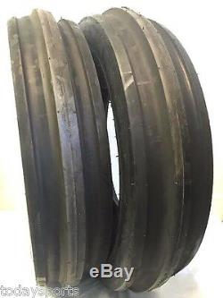 TWO New 7.50-16 Tri-Rib Front Tractor Tires WITH Tubes 8 Ply rated