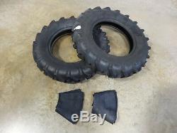 TWO New 7.50-18 BKT AS-504 Tractor Lug Tires 8 ply WITH Tubes Farm Implement