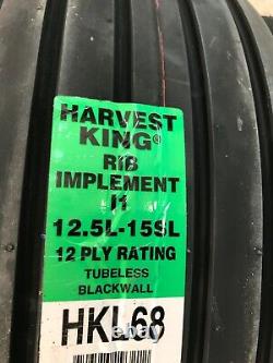 Tire & Tube 12.5 L 15 Harvest King Rib Implement 12 ply TL 12.5L-15 12.5Lx15