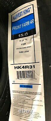 Tire & Tube 9.5 L 15 Harvest King 4 Rib F-2M Tractor Front 8 ply TL 9.5Lx15