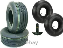 Two 16X6.50-8 4 Ply RIB 16 650 8 Lawn Tractor Mower Tires 16-6.50-8 W Tubes