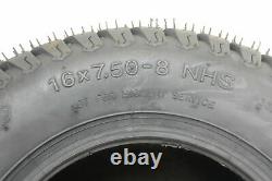 Two 16x7.50-8 4ply tyre with tubes turf grass lawn mower Wanda P332 grass