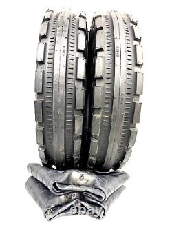 Two- 4.50-10 Three Rib F-2 Tri-Rib 6 Ply Rated Tractor Tires WithTubes 450X10