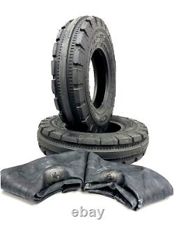 Two- 4.50-10 Three Rib F-2 Tri-Rib 6 Ply Rated Tractor Tires WithTubes 450X10 450