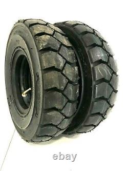 Two New 4.00-8 Forklift Tire With Tubes, Flap Grip Plus Heavy Duty Free Shipping